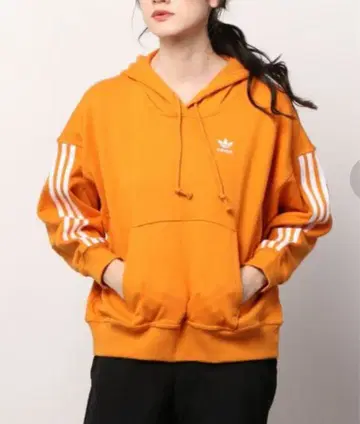 익명 배송 adidas 오렌지 트레포일 후드티 M