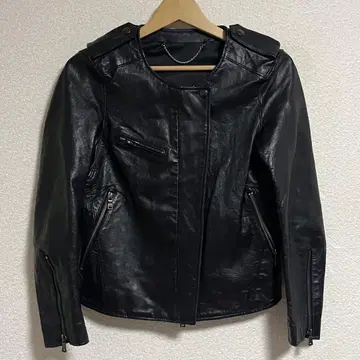 00s 5351 POURLER FEMMES 노카라 가죽 자켓 2