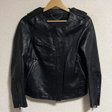 00s 5351 POURLER FEMMES 노카라 가죽 자켓 2