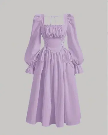 라벤더 벌룬 슬리브 원피스 라푼젤