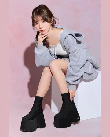 미셸 마카롱 통굽 스트레치 숏부츠