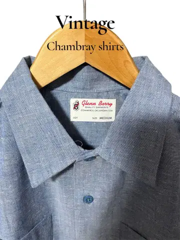 데드스탁 빈티지 샴브레이 셔츠 GLENN BERRY