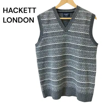 HACKETT LONDON 하켓 런던 V넥 니트 베스트 그레이 L