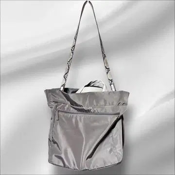 여성용 그레이 나일론 숄더백 토트백 빅
