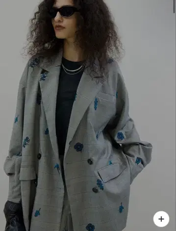 Ameri VINTAGE CHECK FLOWER PAPA JACKET