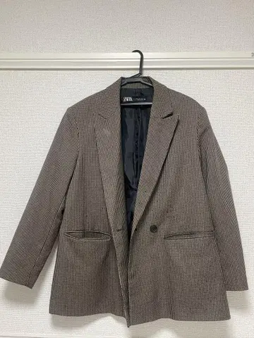 ZARA 체크 무늬 오버 사이즈 자켓