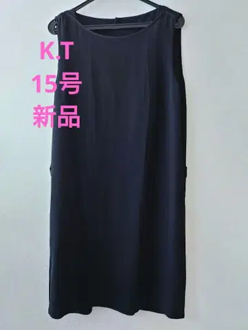 K.T 새상품 15호 언더 드레스 포함 슬리브리스 블랙 무릎 기장 원피스