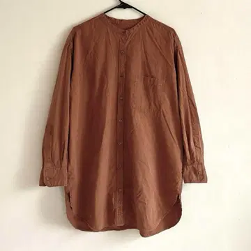 엔 내추럴 뷰티 베이직 밴드 카라 셔츠 긴팔 셔츠 브라운 M