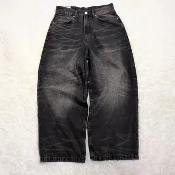 h&m 에이치앤엠 슈퍼 배기 데님 블랙