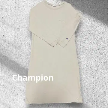 새상품급 Champion 긴팔 롱 원피스 와플지 M 베이지
