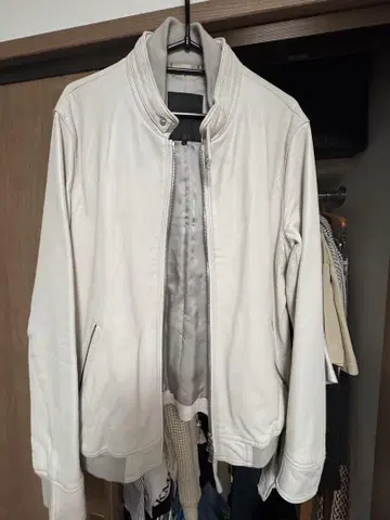 LOVELESS 화이트 가죽 자켓 L