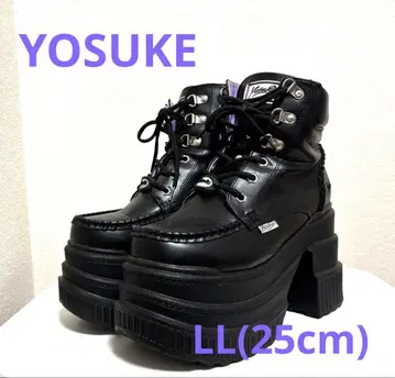 YOSUKE 통굽 부츠 레이스업 부츠 11.5cm 힐 경량 타입
