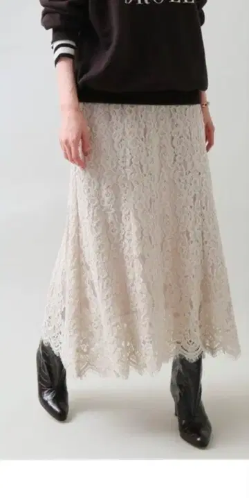 IENA 이에나 플라워 레이스 플레어 스커트