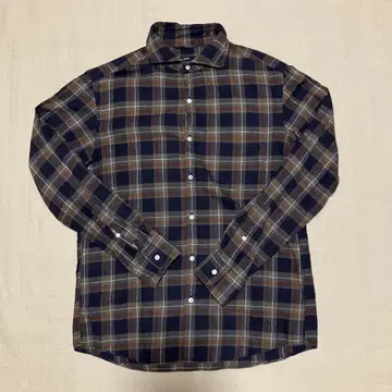 SHIPS 셔틀노츠 플란넬 셔츠 L 사이즈 네이비/브라운 품절 모델
