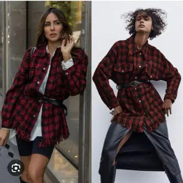 ZARA 벨트 포함 체크 원피스 택 포함 미사용 새상품