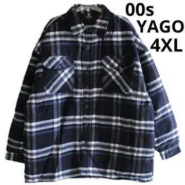 [ 00s 레어 해외 데드스탁 ] YAGO 퀼트 안감 빅 플란넬 네이비