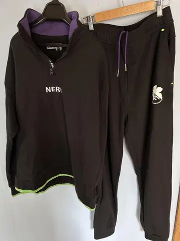 에반게리온 NERV 하프 지퍼 맨투맨 상하의 세트 가을 겨울 속기모