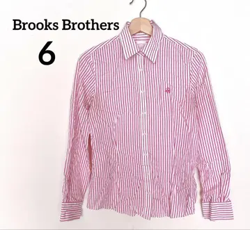Brooks Brothers 핑크 스트라이프 긴팔 셔츠 [6] 여성용
