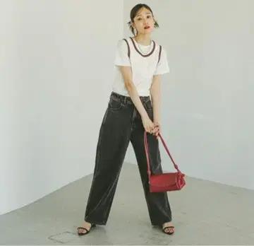 글로벌 워크 GOOD 데님 배기 팬츠/ 498388 블랙 블랙 S
