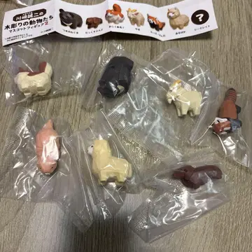 가챠 카와사키 마코토니의 나무 조각 동물 마스코트 피규어 2 시크릿 포함