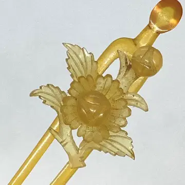 101506 소뿔 발 셀룰로이드 국화 입체 헤어콤