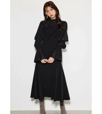 rienda 레이어드 디자인 머메이드 원피스