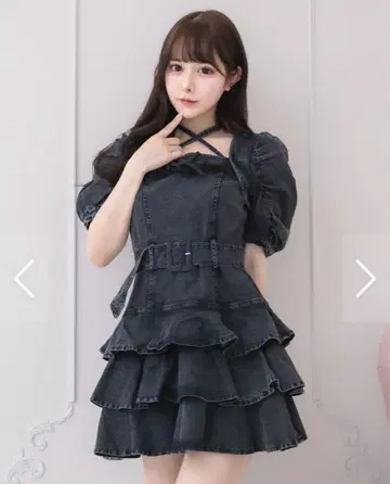 pium 티어드 프릴 미니 원피스