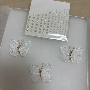화이트 나비 헤어 액세서리 세트