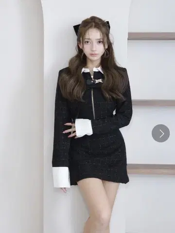 Randy Asymmetry buckle tweed dress