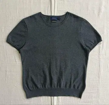 폴로 랄프로렌 피마 코튼 반팔 썸머 니트 밑단 포니 로고 자수 그레이 M