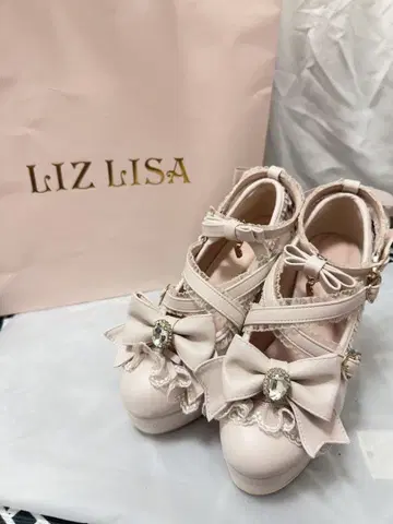 LIZLISA 토슈즈 프릴 리본 펌프스 핑크