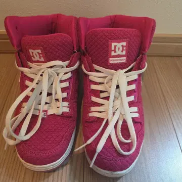 DC 핑크 하이컷 스니커즈 24cm