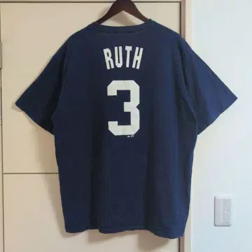 최종 가격 인하 양키스 베이브 루스 양면 프린트 T셔츠 구제 의류 MLB