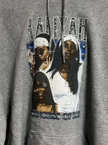 Aaliyah 프린트 그레이 후드티
