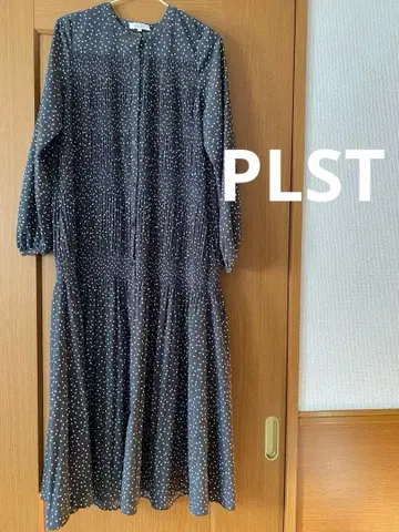PLST 플라스테 도트 마조리카 플리츠 원피스