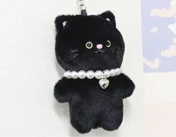 고양이형 봉제 인형 키링 (블랙)