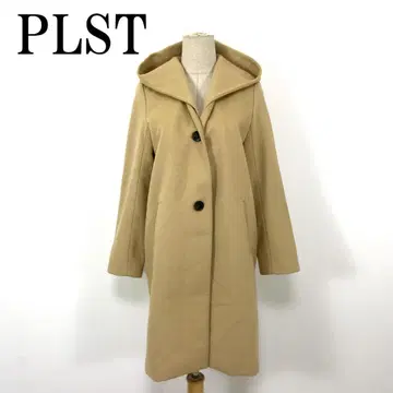LA8231 플라스테 후드 부착 체스터 코트 카멜 울 S