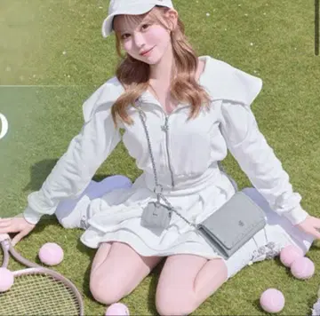 미셸 마카롱 세일러 카라 레이스 라인 셋업