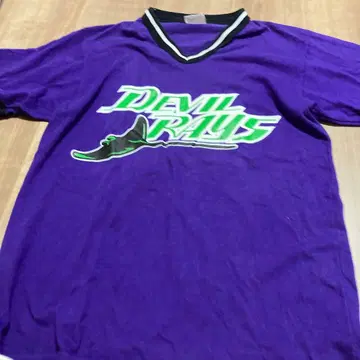 DEVIL RAYS V넥 티셔츠 보라색 GATOR
