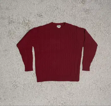 90s L.L Bean 케이블 니트 레드