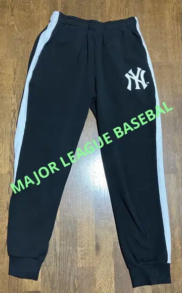 MLB 팀 로고 스웨트 팬츠 남성용 NY 로고 조거 팬츠 블랙
