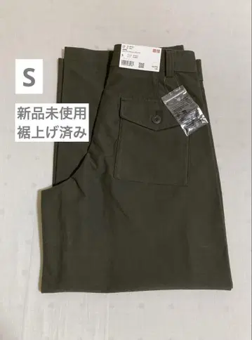 [ 인심 62cm ] 저지 배럴 레그 팬츠 유니클로 올리브 S