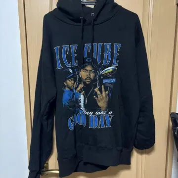 ICE CUBE 그래픽 후드티 블랙