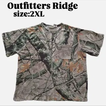 Outfitters Ridge 2XL 카모 무늬 헌팅 티셔츠 브라운