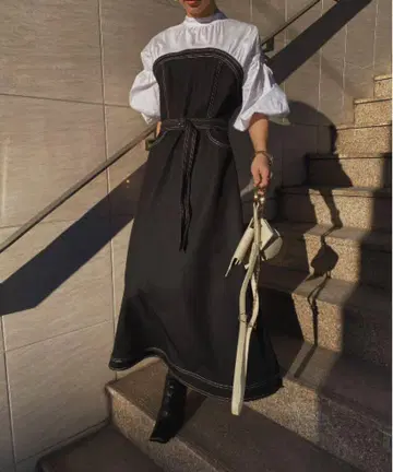 Ameri AFFOGATO SHIRT DRESS 블랙 S 사이즈