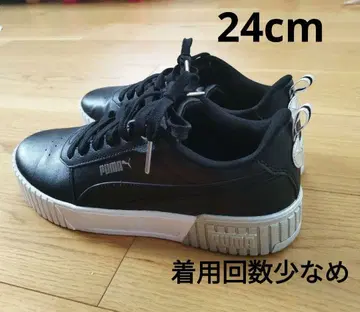 착용 횟수 적음 새상품급 PUMA 블랙 통굽 스니커즈 24cm