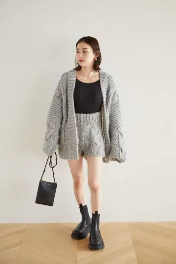 SeaRoomlynn Hand made CABLE 숏팬츠 그레이