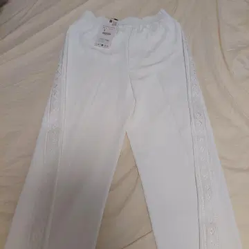 ZARA 화이트 와이드 팬츠 사이드 레이스