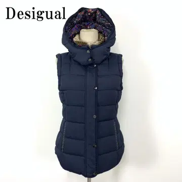 LA8236 데시구알 다운 베스트 네이비 컬러 코튼 폴리에스테르 38