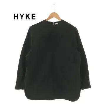 HYKE 폴리에스테르 백 지퍼 크루넥 풀오버 블라우스